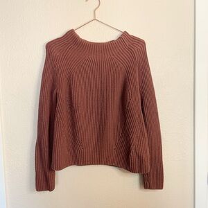 Athleta Mock Neck Sweater Small Quiet Luxury Cozy Neutral